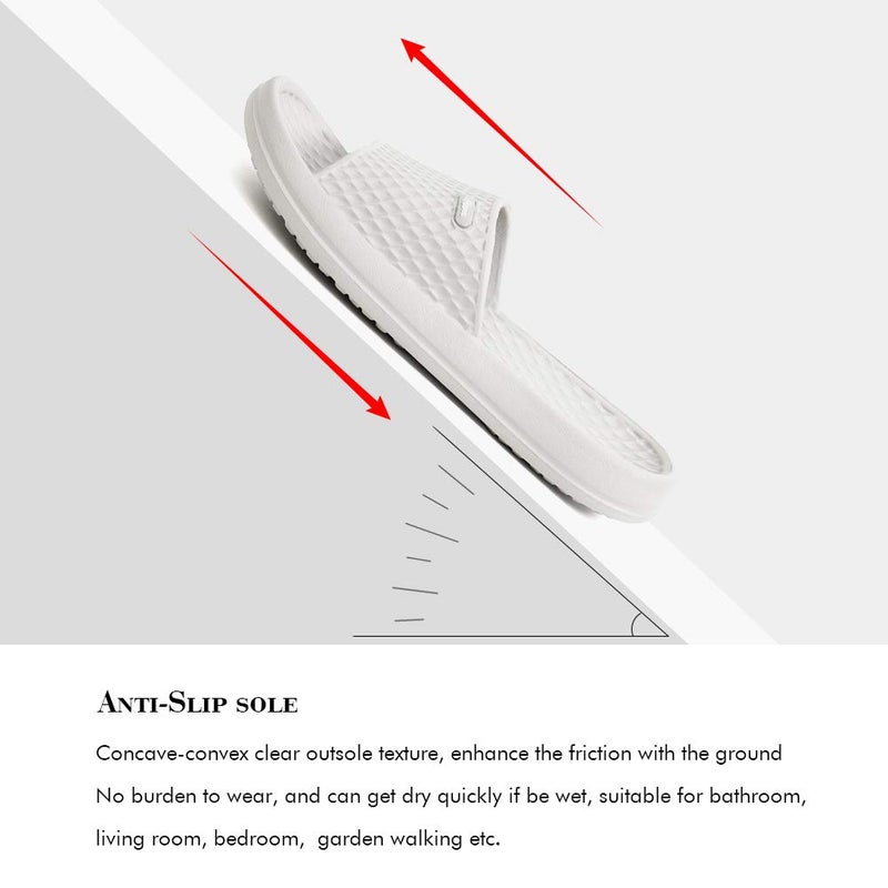 FUNKYMONKEY Womens Bathroom Shower Slippers Indoor Home Beach Non Slip Sandal (9 M US, Lt Grey) - Image 4